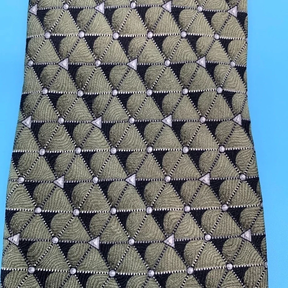Vintage Bellini Geometric Print 100% Silk Men's Classic Neck Tie